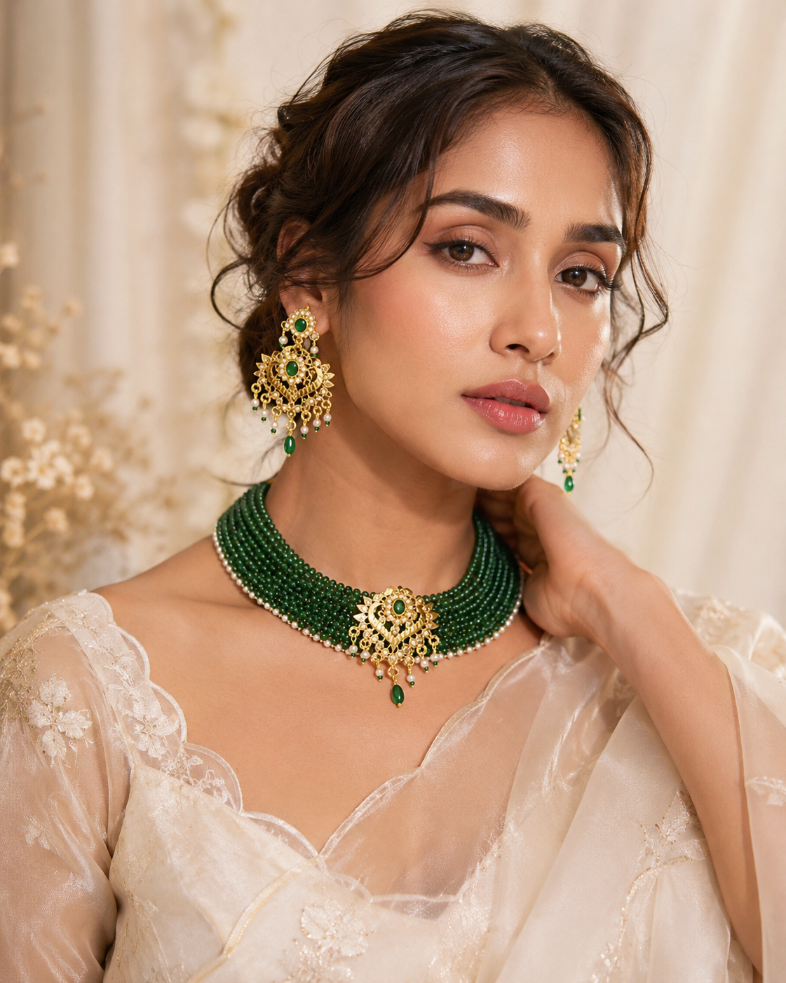 AARZOO EMERALD CHOKER